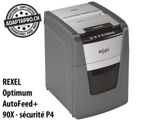 Destructeur de documents REXEL® Optimum AutoFeed+ 90X - sécurité P4