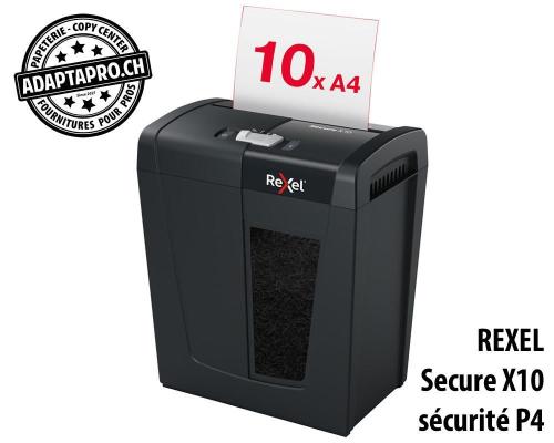 Destructeur de documents REXEL&reg; Secure X10 - s&eacute;curit&eacute; P4