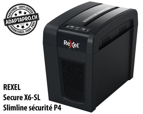 Destructeur de documents REXEL&reg; Secure X6-SL Slimline - s&eacute;curit&eacute; P4