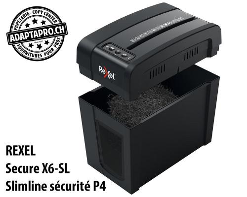 Destructeur de documents REXEL&reg; Secure X6-SL Slimline - s&eacute;curit&eacute; P4