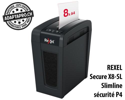 Destructeur de documents REXEL&reg; Secure X8-SL Slimline - s&eacute;curit&eacute; P4