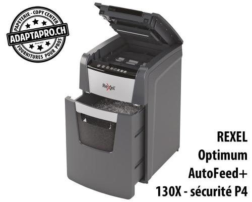 Destructeur de documents REXEL® Optimum AutoFeed+ 130X - sécurité P4