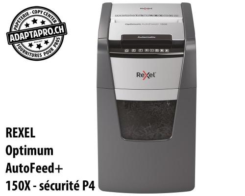 Destructeur de documents REXEL® Optimum AutoFeed+ 150X - sécurité P4