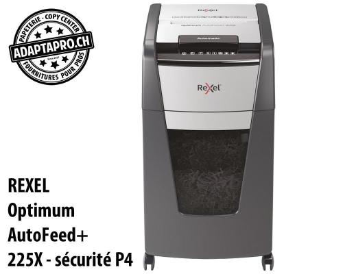 Destructeur de documents REXEL® Optimum AutoFeed+ 225X - sécurité P4