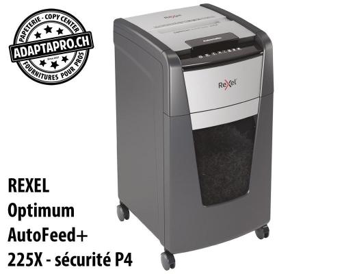 Destructeur de documents REXEL® Optimum AutoFeed+ 225X - sécurité P4