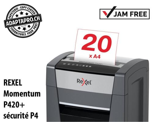 Destructeur de documents REXEL&reg; Momentum P420+ - s&eacute;curit&eacute; P4