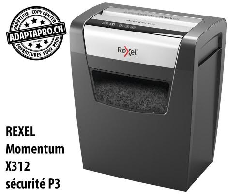 Destructeur de documents REXEL&reg; Momentum X312 - s&eacute;curit&eacute; P3