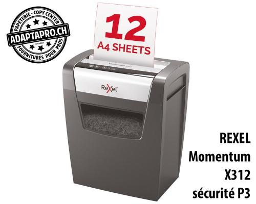 Destructeur de documents REXEL® Momentum X312 - sécurité P3