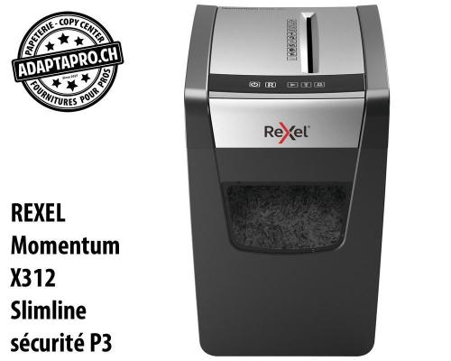 Destructeur de documents REXEL® Momentum X312 Slimline - sécurité P3