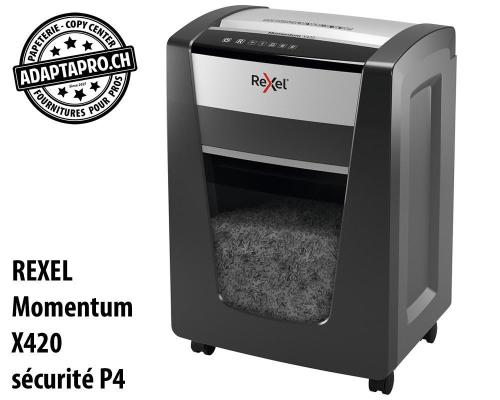 Destructeur de documents REXEL&reg; Momentum X420 - s&eacute;curit&eacute; P4
