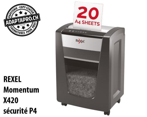 Destructeur de documents REXEL® Momentum X420 - sécurité P4