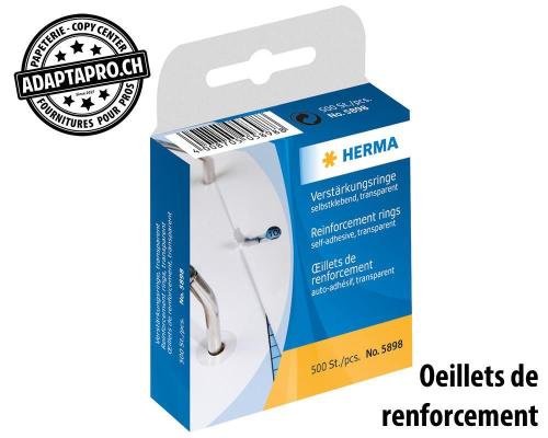 Oeillets de renforcement HERMA - dia 12mm - 500 pi&egrave;ces