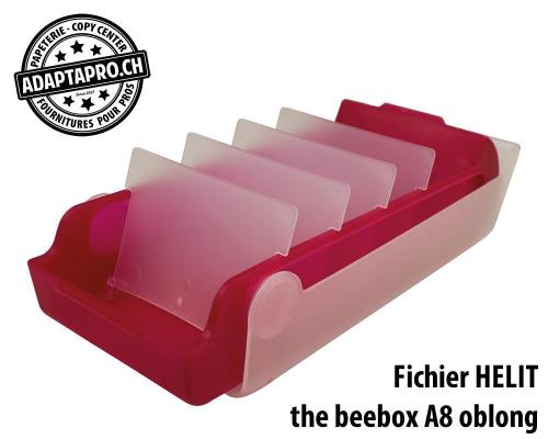 Fichier HELIT the beebox pour format A8 oblong - rouge