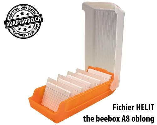 Fichier HELIT the beebox pour format A8 oblong - orange
