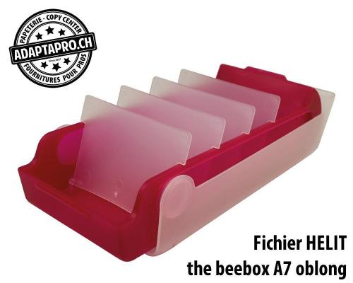 Fichier HELIT the beebox pour format A7 oblong - rouge