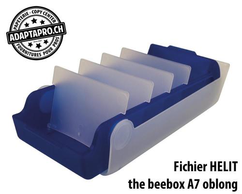 Fichier HELIT the beebox pour format A7 oblong - bleu