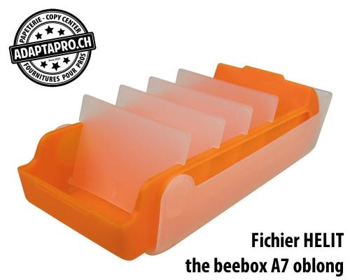 Fichier HELIT the beebox pour format A7 oblong - orange