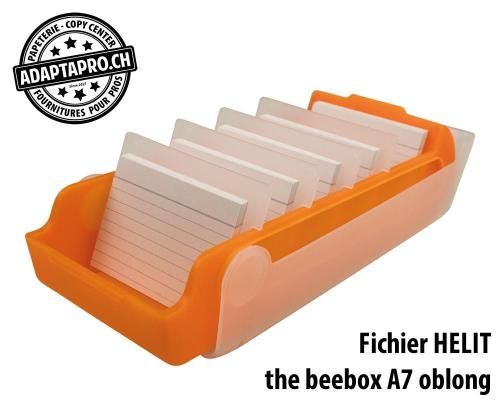 Fichier HELIT the beebox pour format A7 oblong - orange