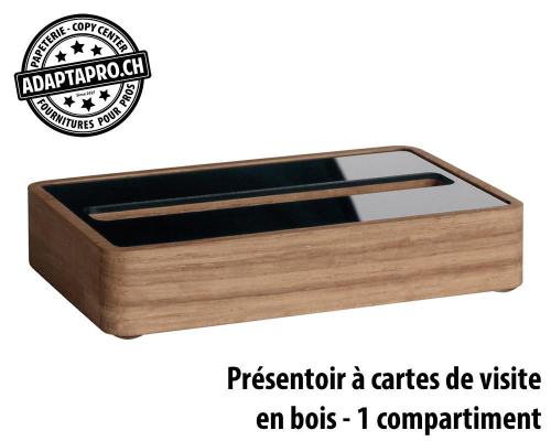 Présentoir pour cartes de visite SIGEL bois - 1 compartiment