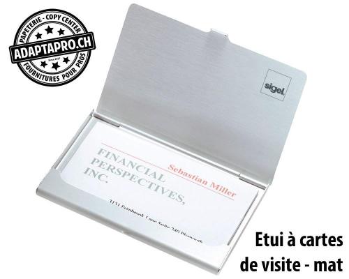 Etui pour cartes de visite SIGEL aluminium mat