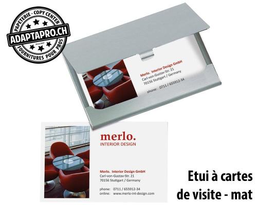 Etui pour cartes de visite SIGEL aluminium mat