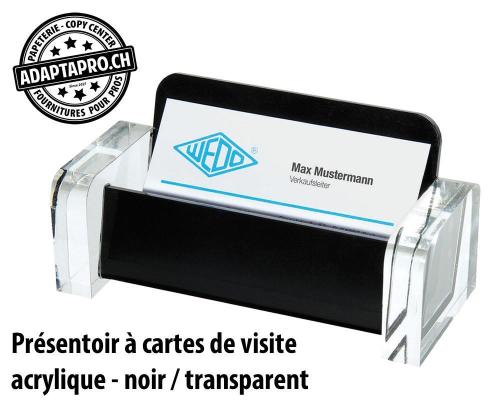 Pr&eacute;sentoir pour cartes de visite WEDO en acrylique - Noir / transparent