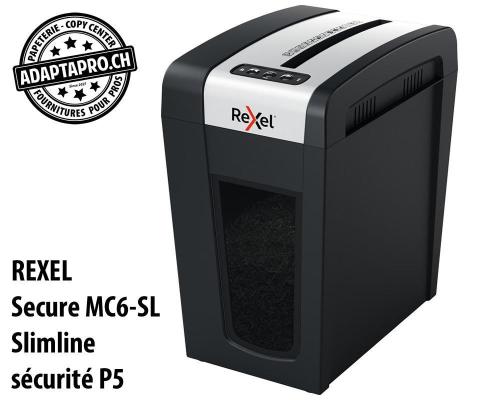 Destructeur de documents REXEL&reg; Secure MC6-SL Slimline - s&eacute;curit&eacute; P5