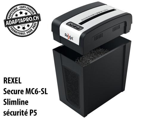 Destructeur de documents REXEL® Secure MC6-SL Slimline - sécurité P5