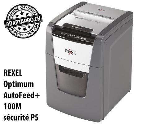Destructeur de documents REXEL&reg; Optimum AutoFeed+ 100M - s&eacute;curit&eacute; P5