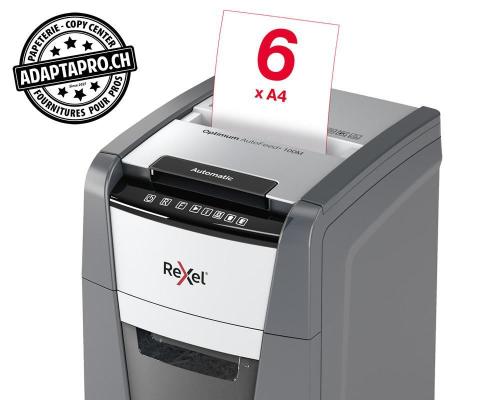 Destructeur de documents REXEL&reg; Optimum AutoFeed+ 100M - s&eacute;curit&eacute; P5