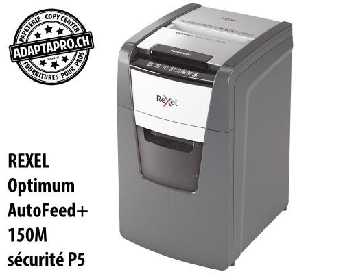 Destructeur de documents REXEL&reg; Optimum AutoFeed+ 150M - s&eacute;curit&eacute; P5