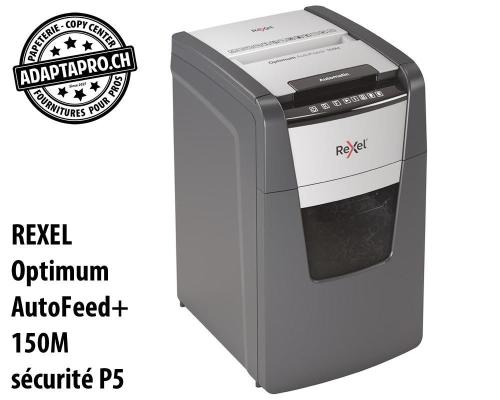 Destructeur de documents REXEL&reg; Optimum AutoFeed+ 150M - s&eacute;curit&eacute; P5