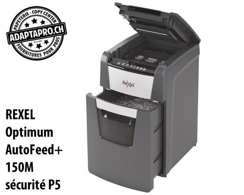 Destructeur de documents REXEL&reg; Optimum AutoFeed+ 150M - s&eacute;curit&eacute; P5
