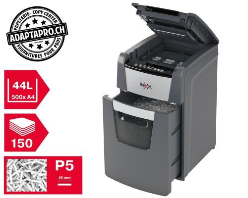 Destructeur de documents REXEL&reg; Optimum AutoFeed+ 150M - s&eacute;curit&eacute; P5