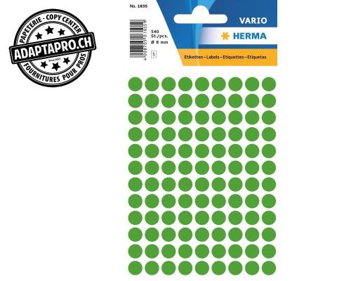 Pastilles de couleur HERMA Vario - dia 8mm - vert fonc&eacute; - 540 pi&egrave;ces