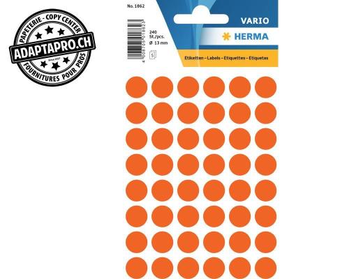 Pastilles de couleur HERMA Vario - dia 13mm - rouge - 240 pi&egrave;ces