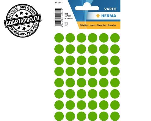 Pastilles de couleur HERMA Vario - dia 13mm - vert fonc&eacute; - 240 pi&egrave;ces