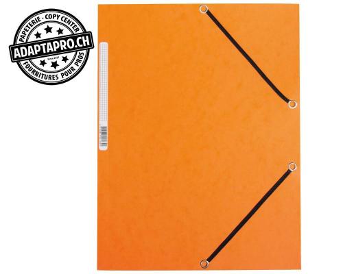 Chemise &agrave; &eacute;lastique Q-CONNECT en carton - orange - A4 capacit&eacute; 30mm