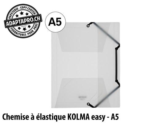 Chemise &agrave; &eacute;lastique KOLMA easy - A5 - avec encoches / carte de visite