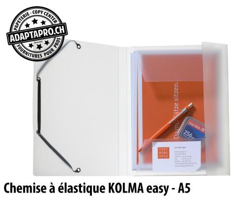 Chemise à élastique KOLMA easy - A5 - avec encoches / carte de visite