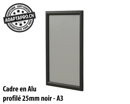 Cadre en Aluminium type "TU" pour Poster - profil&eacute; 25mm noir - A3