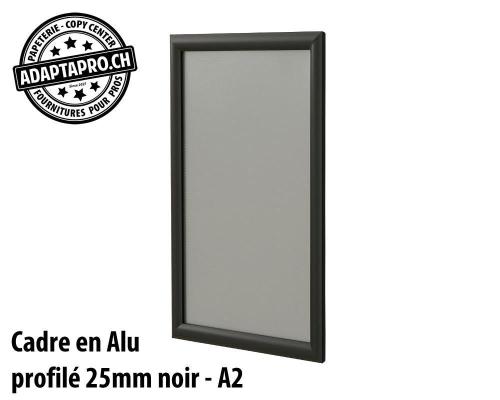 Cadre en Aluminium type "TU" pour Poster - profil&eacute; 25mm noir - A2