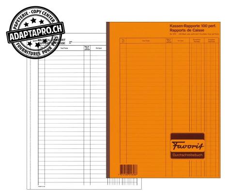 Livre &agrave; duplicata FAVORIT - Rapports de caisse avec papier carbone