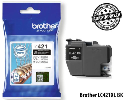Cartouches d'encre/t&ecirc;tes d'impression BROTHER - LC-421 BK - Noir