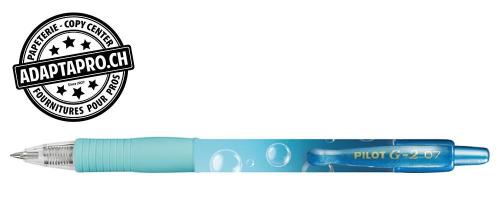 Roller &agrave; encre gel PILOT G-2 Limited Edition Bubbles - bleu