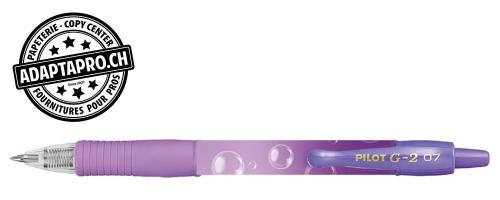 Roller &agrave; encre gel PILOT G-2 Limited Edition Bubbles - violet
