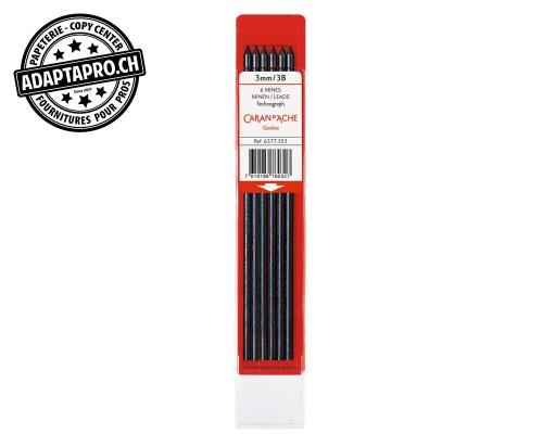 Mines graphite CARAN D'ACHE Technograph 3 mm - HB - 6 pces