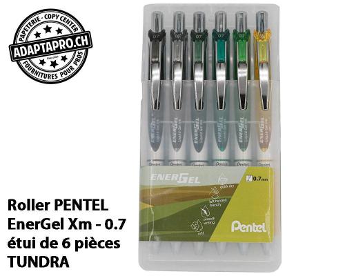 Roller PENTEL EnerGel Xm - 0.7 - en &eacute;tui de 6 pi&egrave;ces - set TUNDRA
