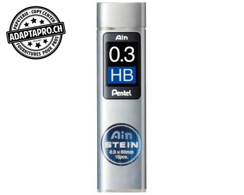 Mines graphite PENTEL AinStein - 0.3mm - HB - 15 pi&egrave;ces