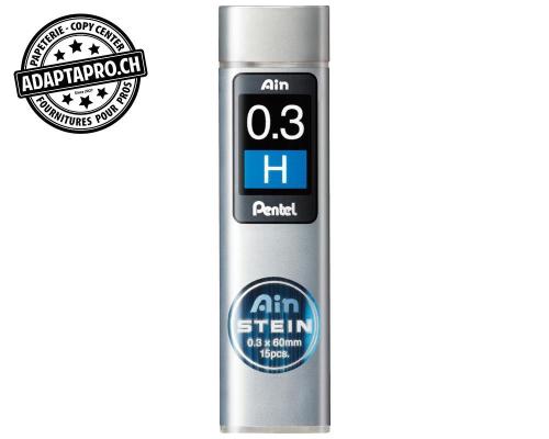 Mines graphite PENTEL AinStein - 0.3mm - H - 15 pi&egrave;ces